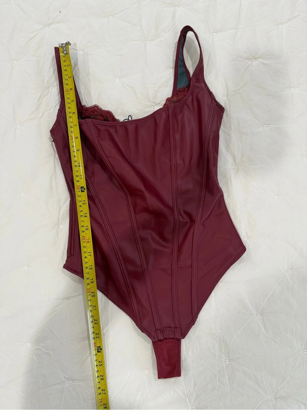 Sculpted One-Piece Swimsuit in Burgundy